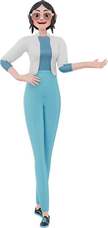 3D Businesswoman in Standing Pose